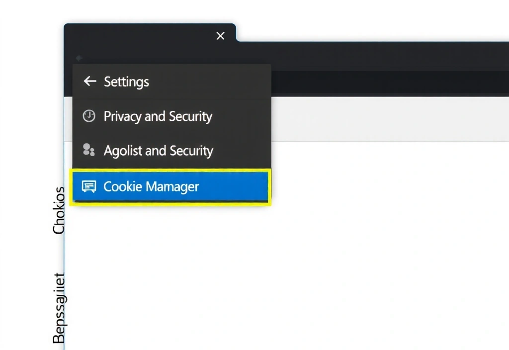 Ilustrație cu setări de browser pentru cookie-uri